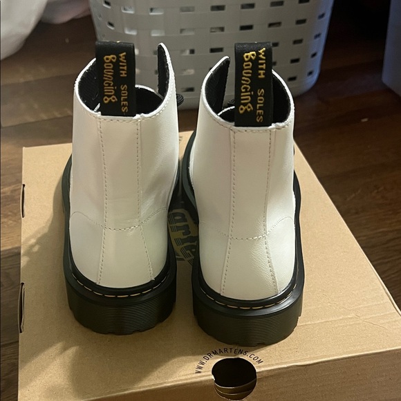 Dr. Martens White Lace-Up Boots with Black Accents - Picture 4 of 5